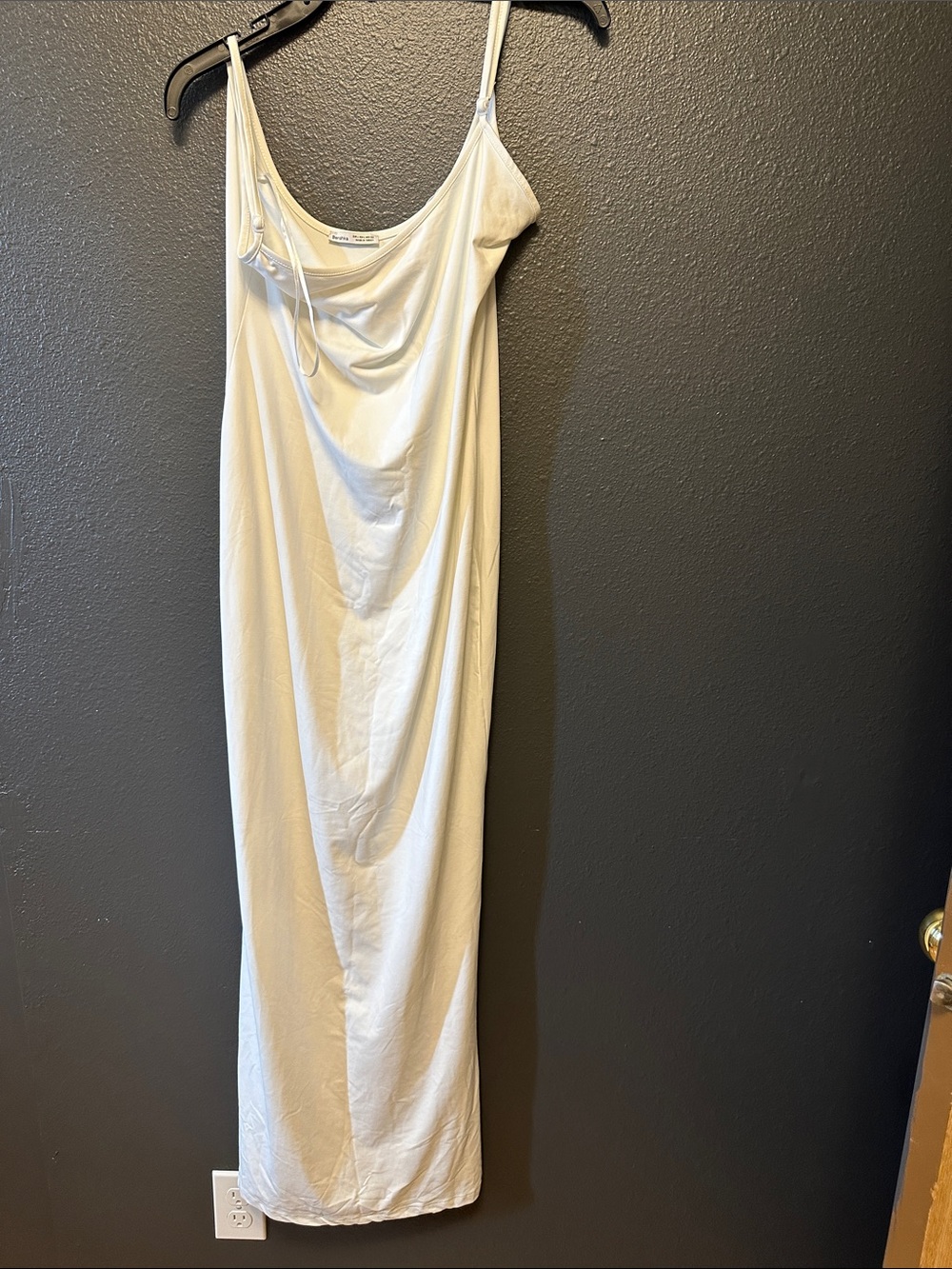 Bershka White Cowl Neck Maxi Slip Dress